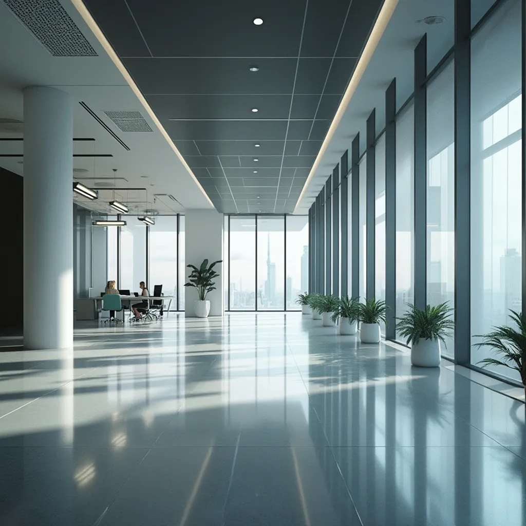 Interior de um escritório corporativo moderno